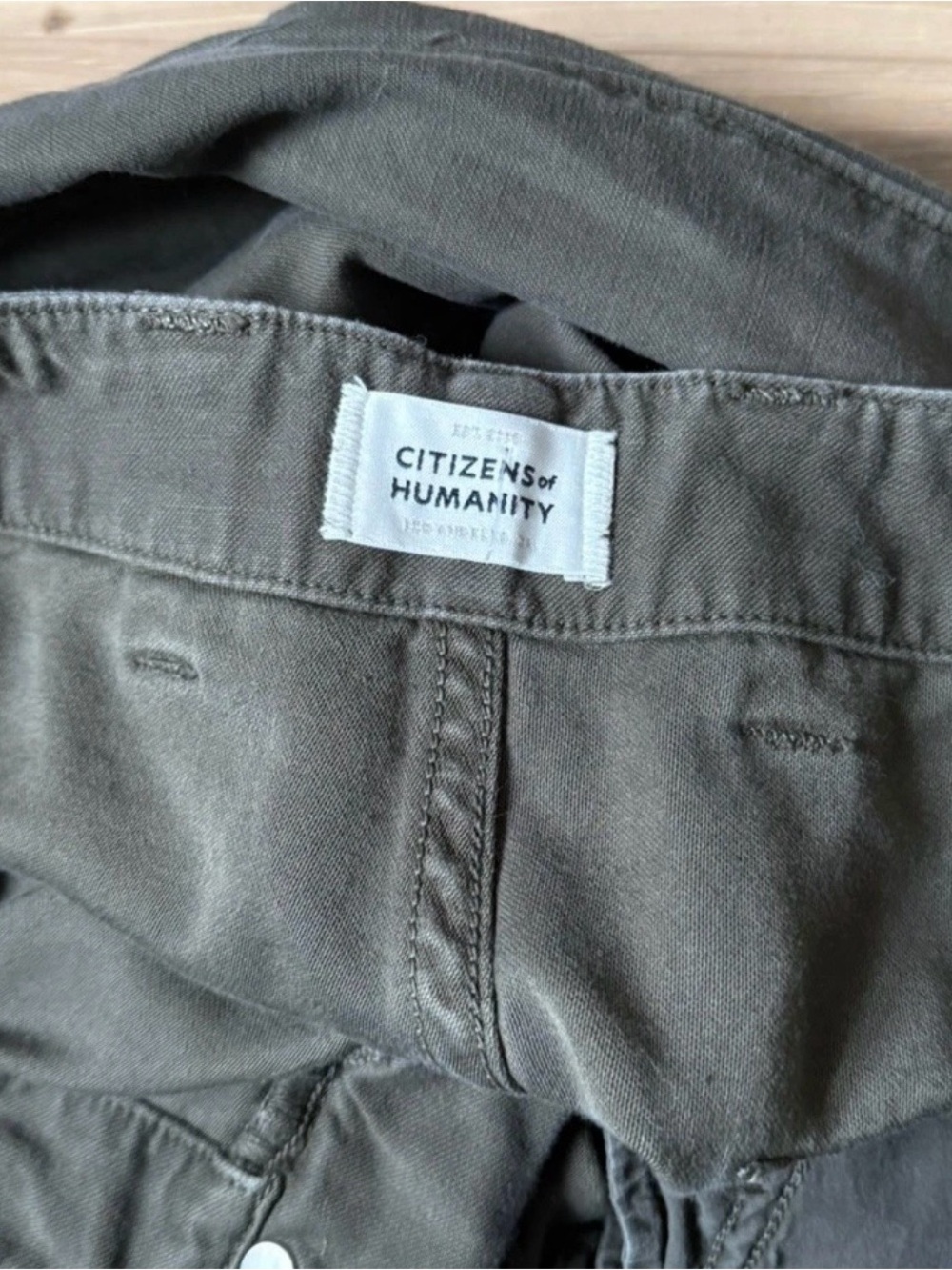 Citizens of Humanity Paloma Utility Wide Leg Trousers Size 27 Olive Green - Picture 3 of 8
